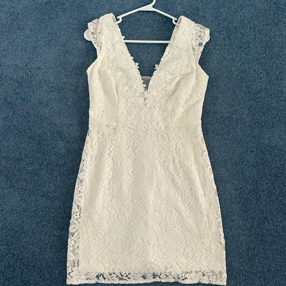 Lulu's Lace Mini Dress - Cream